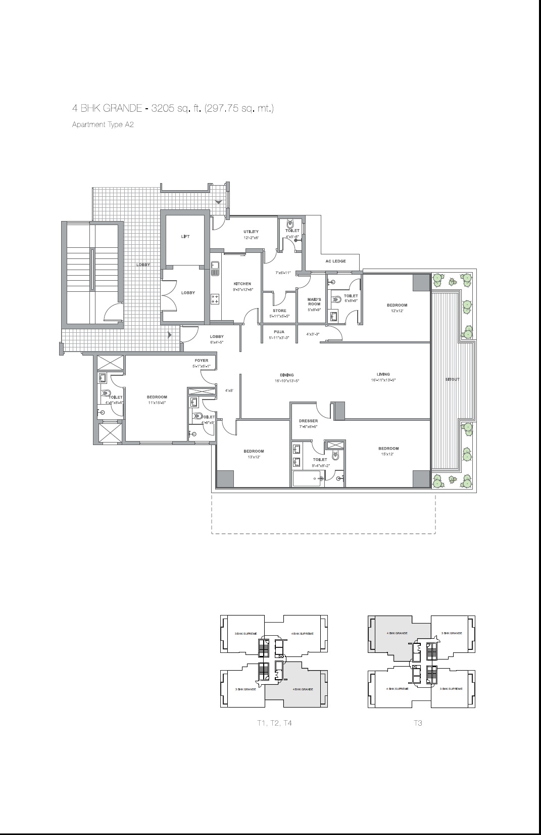 4 BHK + SERVANT